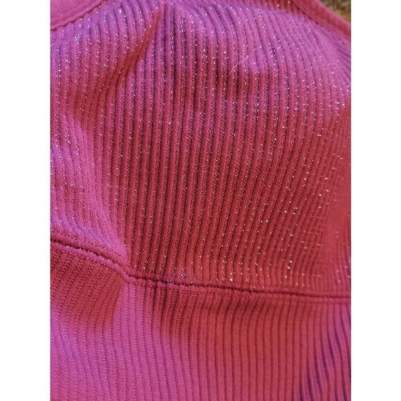 Torrid Seamless Rib Bralette Women's 2X Berry Glitter Pink Wireless Padded - Picture 5 of 5